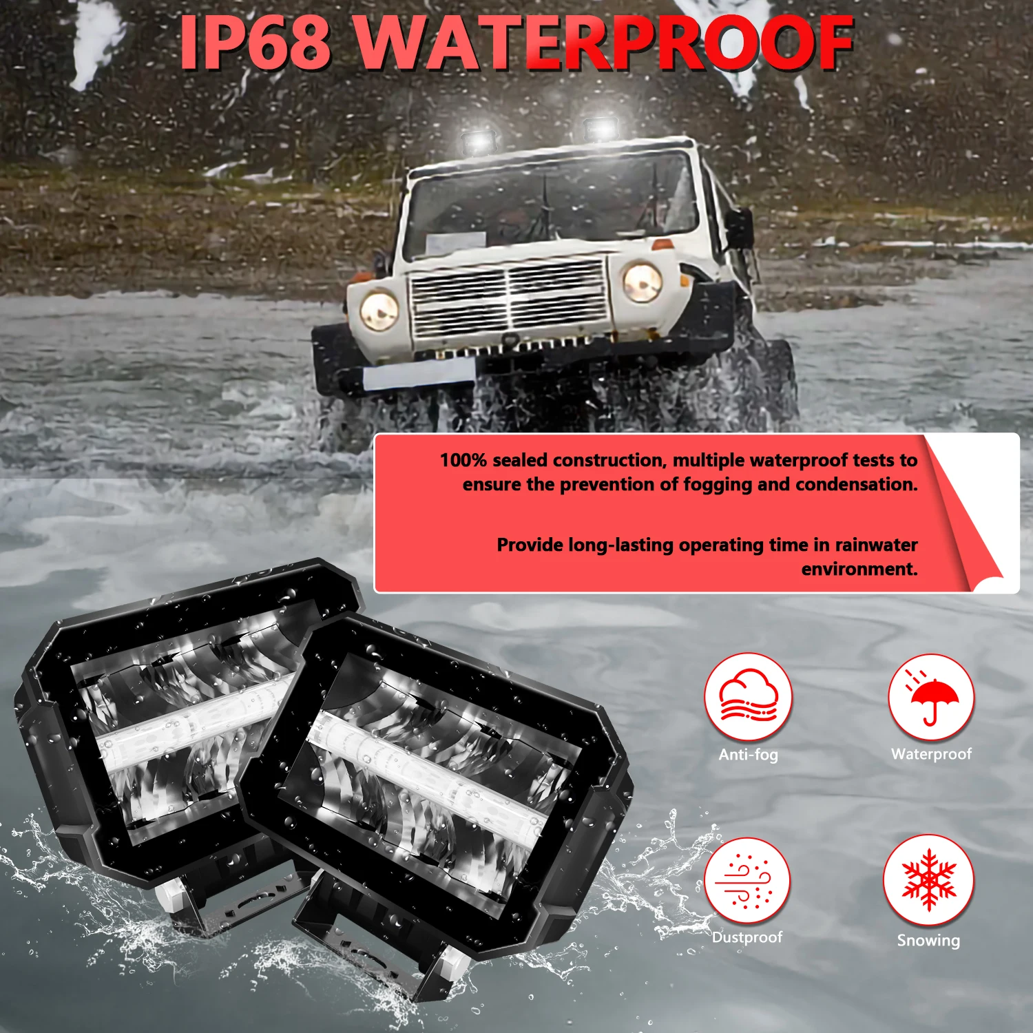 Car LED Floodlight Lamp Angel Eyes DRL 400w Light Led Bar 12v LED Lighting Work