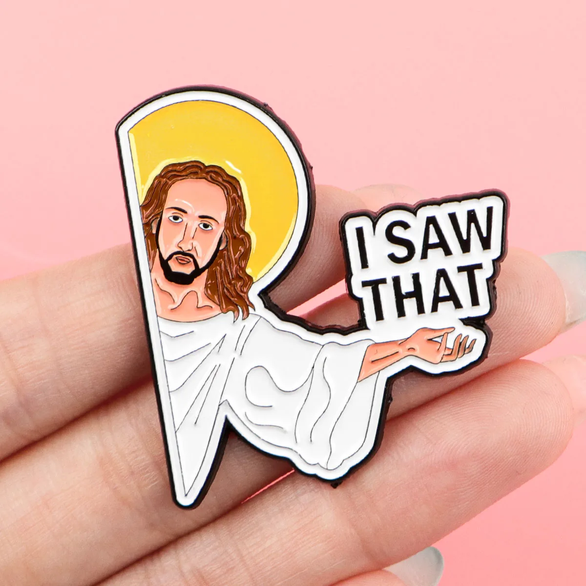 Inspirational 'Jesus Loves You' Enamel Pin - Faith-Driven Custom Brooch for Clothing & Accessories