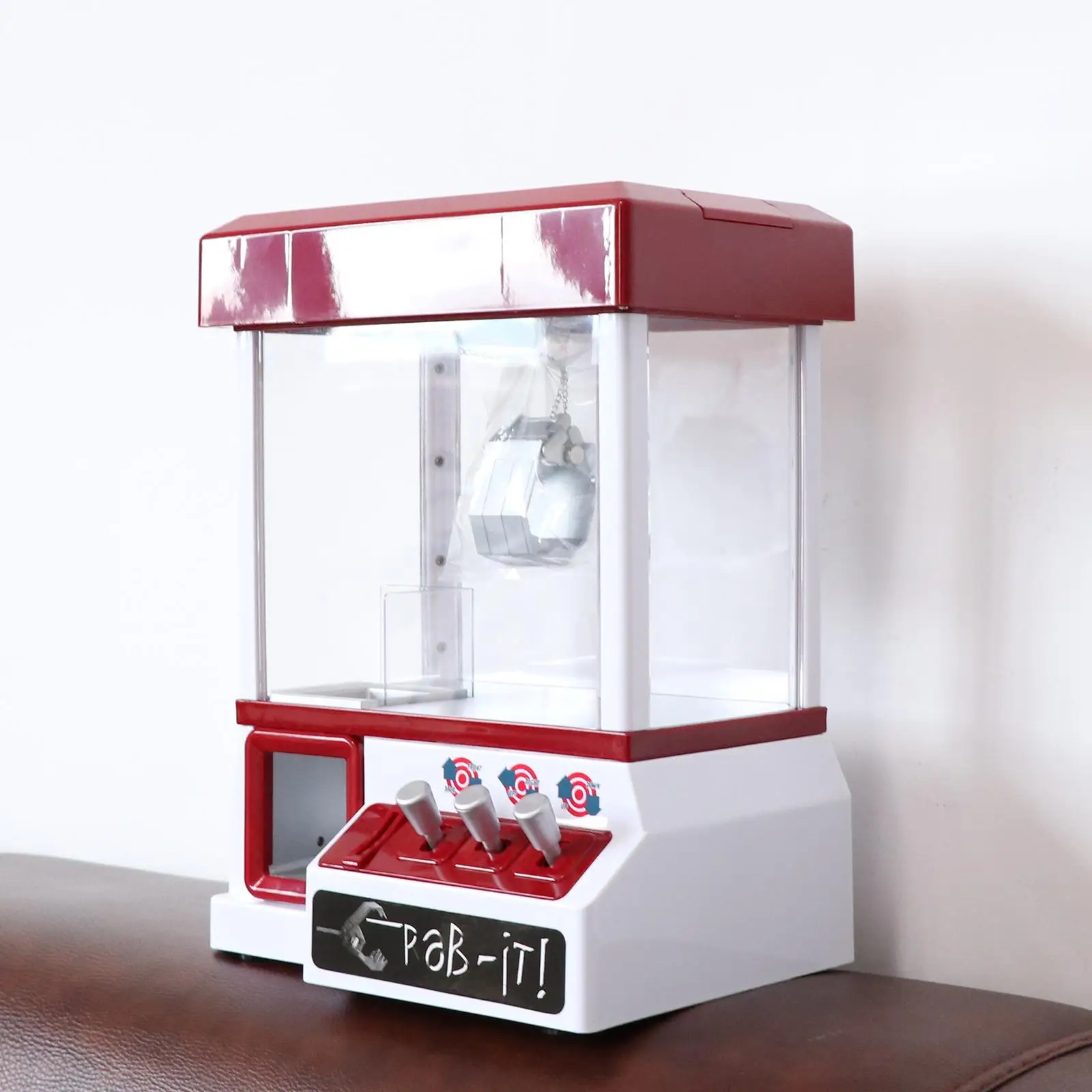 Portable Classic Prize Grabber Arcade Entertainment Board Game Gift Toy Grabber Machine, Home Dolls Balls Candy Vending Machine