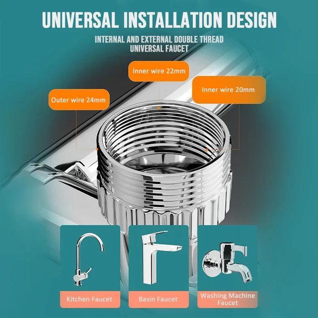 1440 ° Forgó Csaptelepes Levegőztető Fürdőszoba Mosdó Csappántos Szűrő Konyhai Csaptelep Kiterjesztése Vízmegtakarító Buborék Fúvóka - Image 5