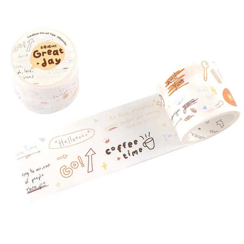 Grid Letter Text Washi Graffiti Tape Adhesive Tape DIY Scrapbooking Sticker Label Masking Diary Junk Journal Handwork Decorate 5