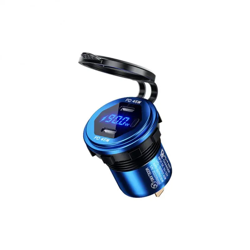 듀얼 USB PD 타입 C 충전기 소켓 전원 콘센트 어댑터, 방수 듀얼 USB 포트, 자동차 보트 SUV 세단 RV용 고속 충전, 12V, 24V