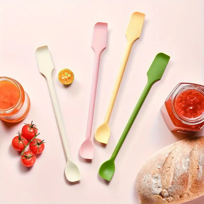 1PC Silicone Mini Spatula Double Headed Scraper Cosmetic Jam Cream Deep Bottle Mini Spatula Lengthened Small Tip Spa Makeup Tool silicone spatula cake decorating tools cream spatula silicone scraper cake spatula kitchen spatula silicone cookware