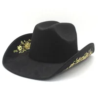 New Exquisite Three Dimensional Versatile Cowboy Hat Outdoor Travel Western Style Suede Jazz Hat Top Hat