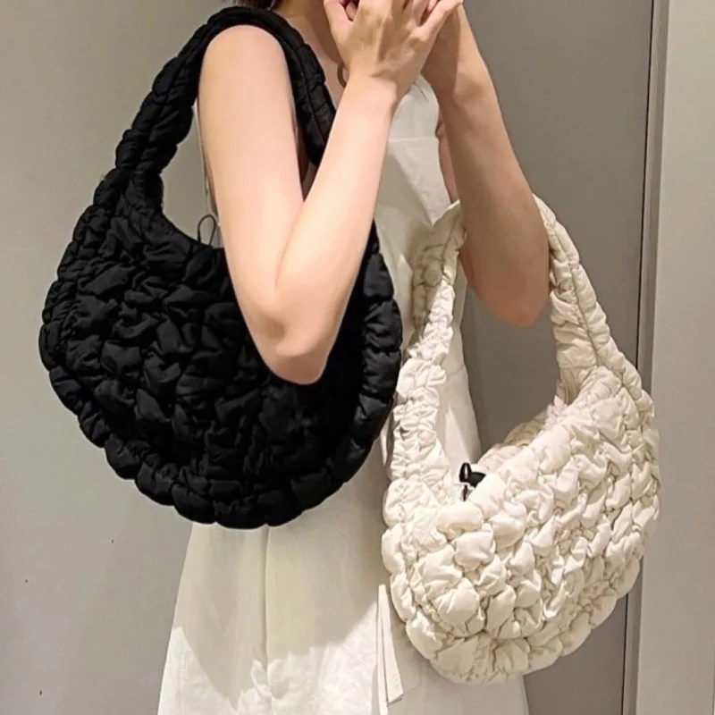 Overlarge Padded Shoulder Bag Puffy Cotton Crossbody Bags for Women Handbag Luxury Designer Quilting Dumpling Cloud Bag Tote New