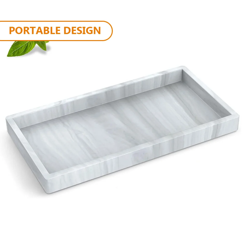 Dresser Marble Tray Kitchen Counter Decorative Bathroom Tub Vanity Silica Gel Organizer Trays