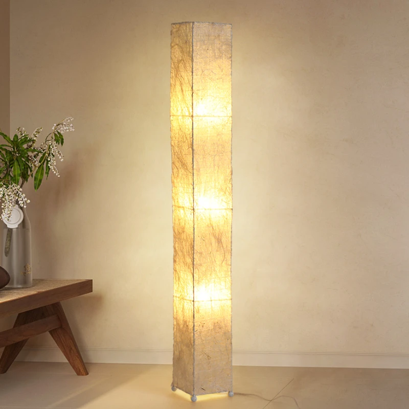 Japanese Wabi sabi Floor Lamp LED Zen Tea Room Hand Knitted Rattan