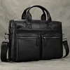Men's Business Briefcase Fit 15" PC Genuine Leather Handbag Real Leather Male Laptop Handbag A4 Office Man Crossbody Bag 1