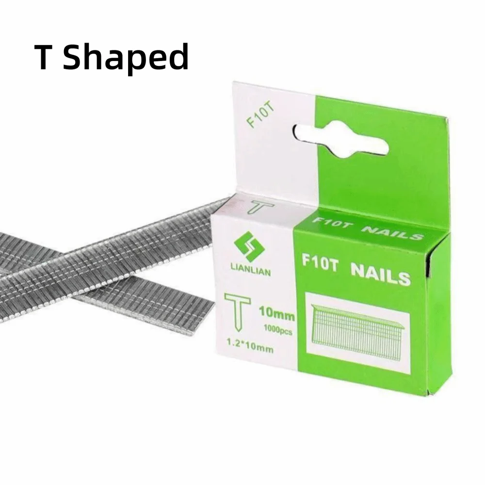 1000Pcs 8/10/12mm 도어형 스테이플 못 스테이플러 기계 액세서리 프레이밍 작업 U자형 스테이플 T자형 스테이플 수공구