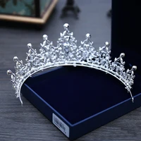 Wedding Hair Tiara Crystal Bridal Tiara Crown Silver Color Diadem Veil Tiaras Wedding Hair Accessories Headpieces Head Jewelry 5