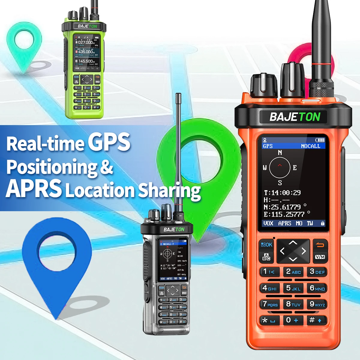 BAJETON BJ-9000 GPS APRSトランシーバー CB 27Mhz送受信機 SW MW LW