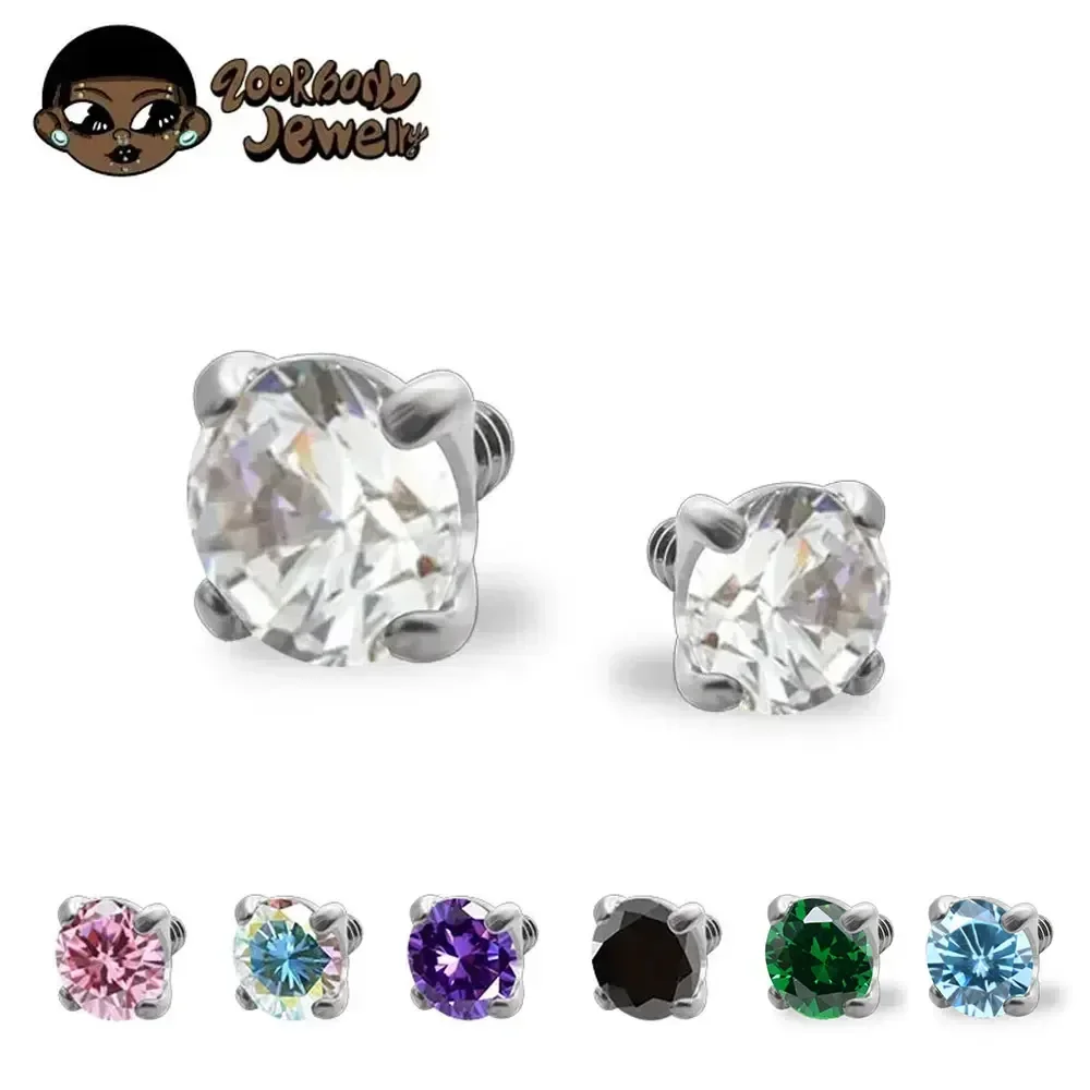 10 Stück F136 Implantatgrad-Titan 16G 2mm/2,5mm/3mm/4mm 5A CZ Innengewinde Helix Ohrknorpel Tragus Piercing-Enden