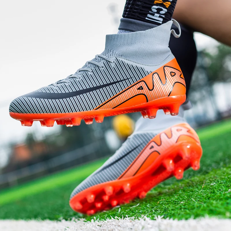 Haaland Soccer Shoes Cleats Outdoor Wear Resistant Studded Football Boots Futsal Training Sneakers Chuteira Society