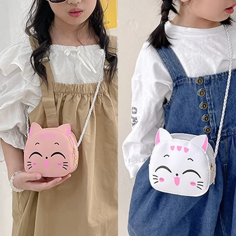 Cartoon Kids Bag Fashion Cute Cat Crossbody Bag Coin Wallet Lovely Hand Bags for Boys and Girls Mini Shoulder Bags 2
