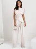 Summer Fashion Solid Two Piece Sets Women Elegant Slim Office Suit Casual Irregular Top And Wide Leg Pants 2 Piece Set Female 4 Summer Fashion Solid Two Piece Sets Women Elegant Slim Office Suit Casual Irregular Top And Wide Leg Pants 2 Piece Set Female 4