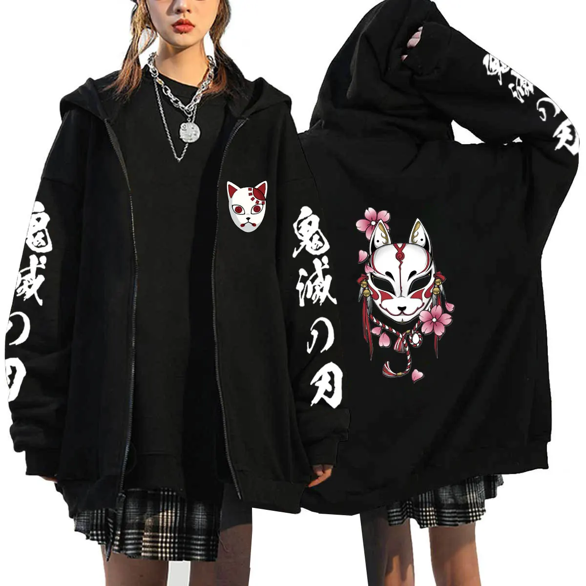 

Demon Slayer Zip Per Hoodies Roupas Masculinas Oversized Coat Tops Women Men Fashion Anime Zipper Sweat Femme Streetwear Jackets