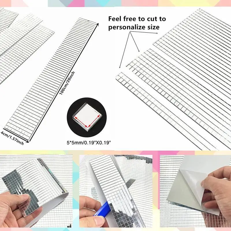 Self-Adhesive Real Glass Mini Square Mirrors Mosaic Tiles Stickers Bathroom DIY Home Decoration