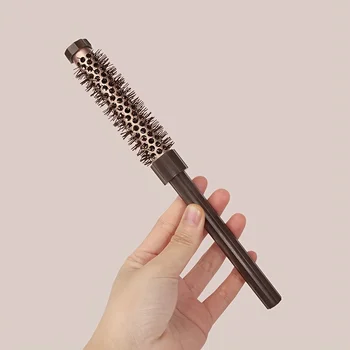 1 piece brown aluminum tube comb, fine cylindrical comb for man and woman curl hair comb smooth hair 1