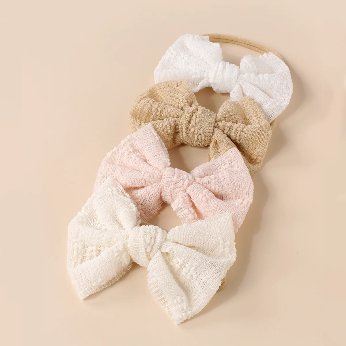 Baby Headband Gauze Jacquard Bow Nylon Narrow Edge Elastic Hairband For Girls Kids Soft Hair Accessories 4 Pcs/Lot hair bands hair accessories hair headband accessories baby headband set