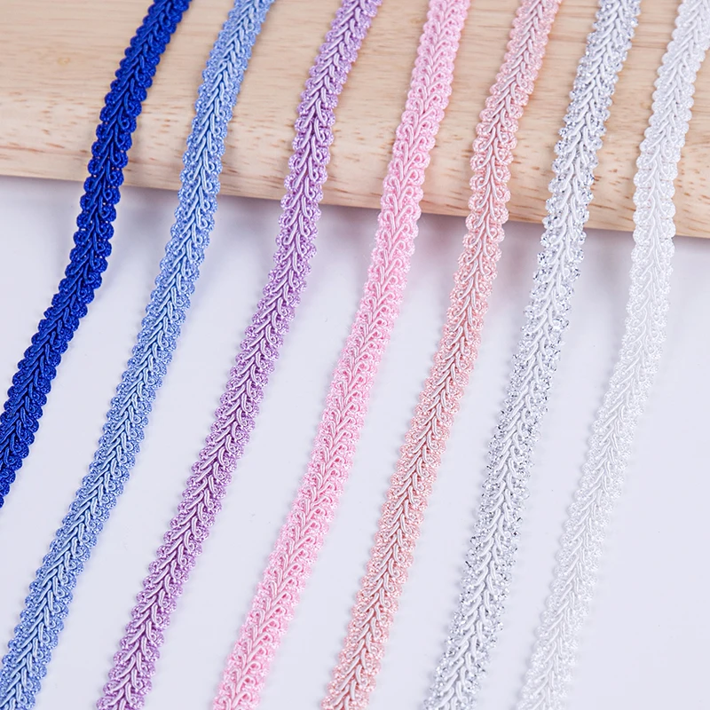 Lace Trim Ribbon 10y 12mm White Silver Centipede Braided DIY Craft Sewing Accessories Wedding Decoration Fabric Curve lace ribbon,lace sewing supplies,lace sewing accessories,lace accessories,lace garment accessories,lace decoration