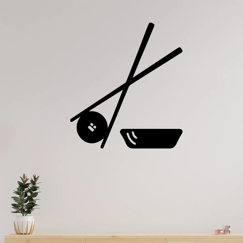 

1 pc chopsticks and dishes Wall Stickers Creative For Home Decor art wallpaper Waterproof Wall Art Decal Decoration Accessories