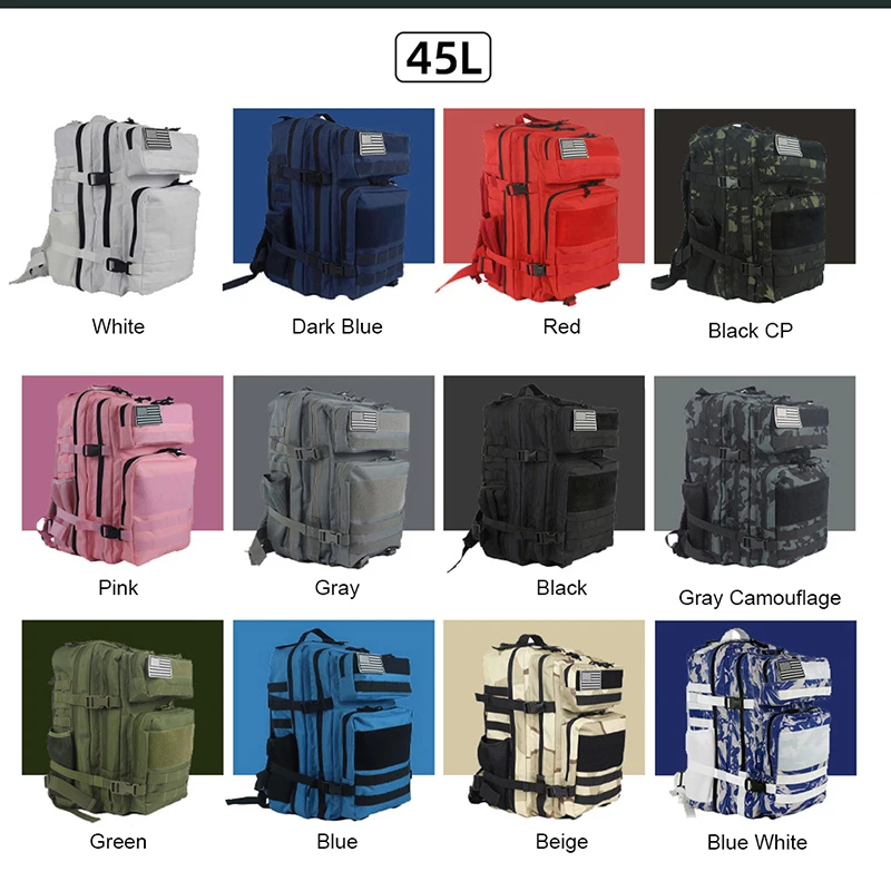 Oulylan 25L/45L Outdoor Camping Backpack Women Camouflage Tactical Travel Bag 900D Oxford Cloth Mountaineering Hiking Rucksac 6