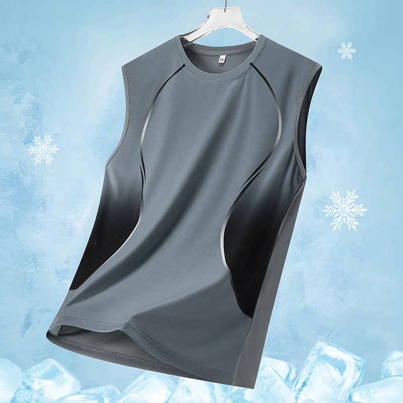 GUSTAVE Gym Vest for Men with Breathable Mesh and Quick-Dry Ice Silk Fabric | Black Sleeveless Top main image 1