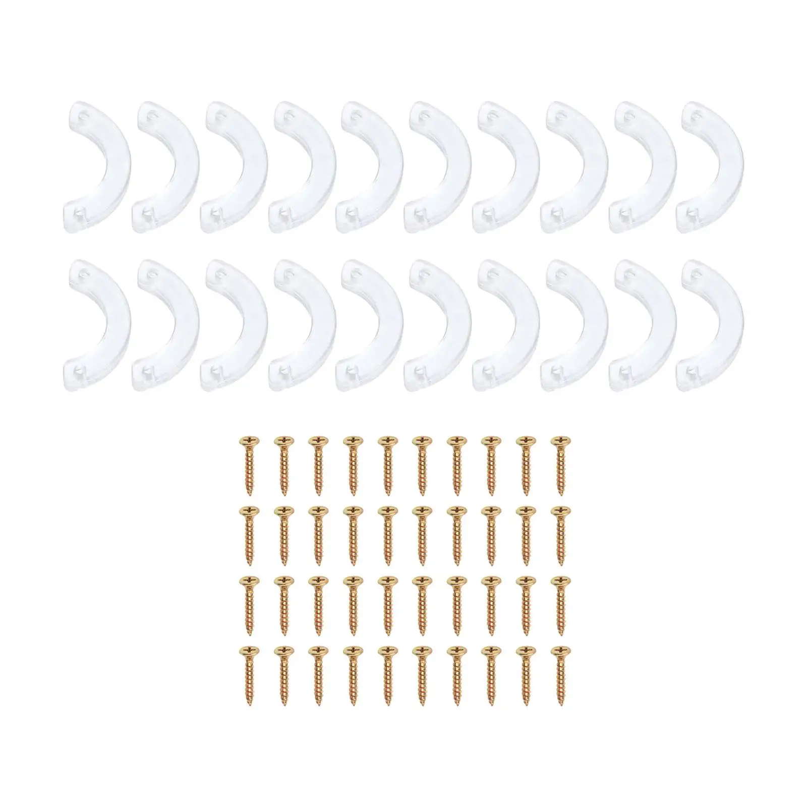 20Pcs Drawer Stops Furniture Accessories Clear Semi Curved Stopper DIY Repair for Desks Dressers Drawer Dressing Table Cabinets