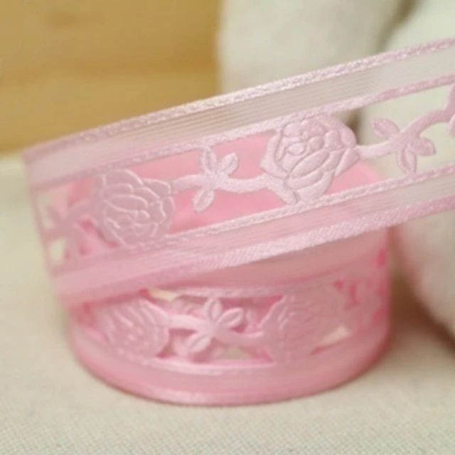 2.5cm Flower Ribbons For Crafts DIY Embroidered Decoration Sewing