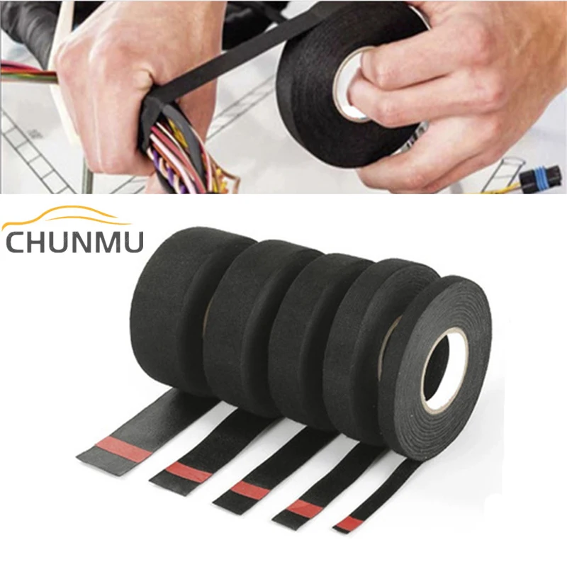 10M Heat-resistant Flame Retardant Adhesive Cloth Tape For Car Home Cable Harness Wiring Loom Protection Insulation Tape Sticker