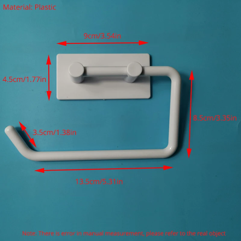 Toilet Paper Holder 1pc Plastic Tissue Holder Hook Bathroom Toilet Free Punching Roll Paper Holder Wall Mounted