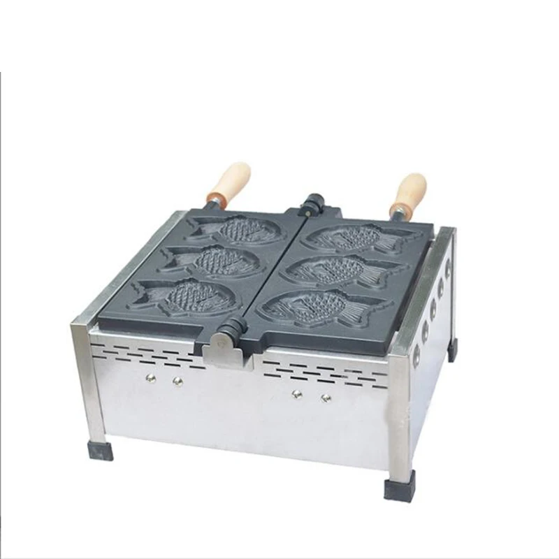 XEOLEO Taiyaki Maker 3PCS Fish Shaped Waffle Maker Machine 1400W Ice Cream Taiyaki Maker Non-stick Coating Electric/Gas