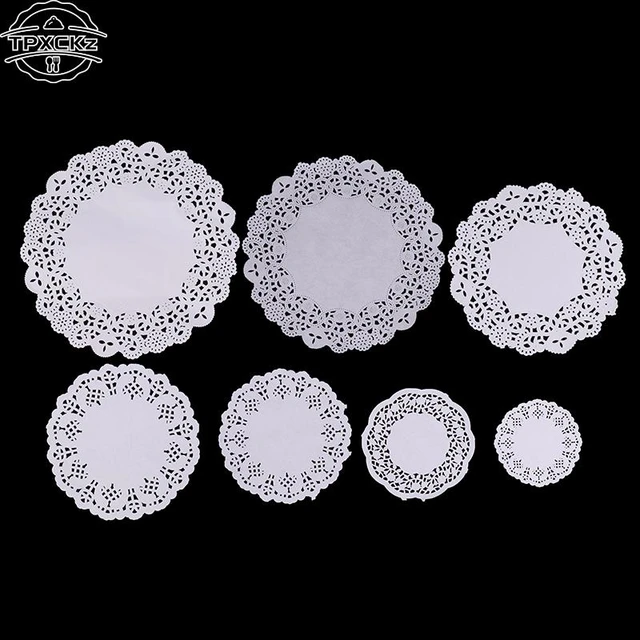 100pcs 3.5-10.5inch White Round Paper Doilies Doily Lace Placemats for  Tables Wedding Christmas Birthday Party Cake Decoration - AliExpress