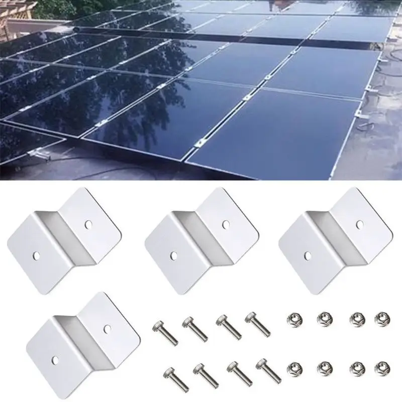 4Pcs Z style Solar Panel Mounting kits Solar Panel Z Bracket Mount Mounting Set RV Boat Off Grid solar panel mounting brackets tilt mount adjustable 45 inch