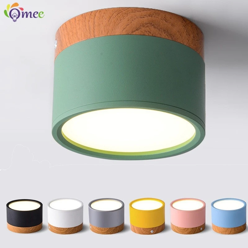 Nordic Entrance Hallway Ceiling Lamps Balcony Wood Round Cloakroom Dining Room Study Bedroom Light Bathroom Industrial Lighting