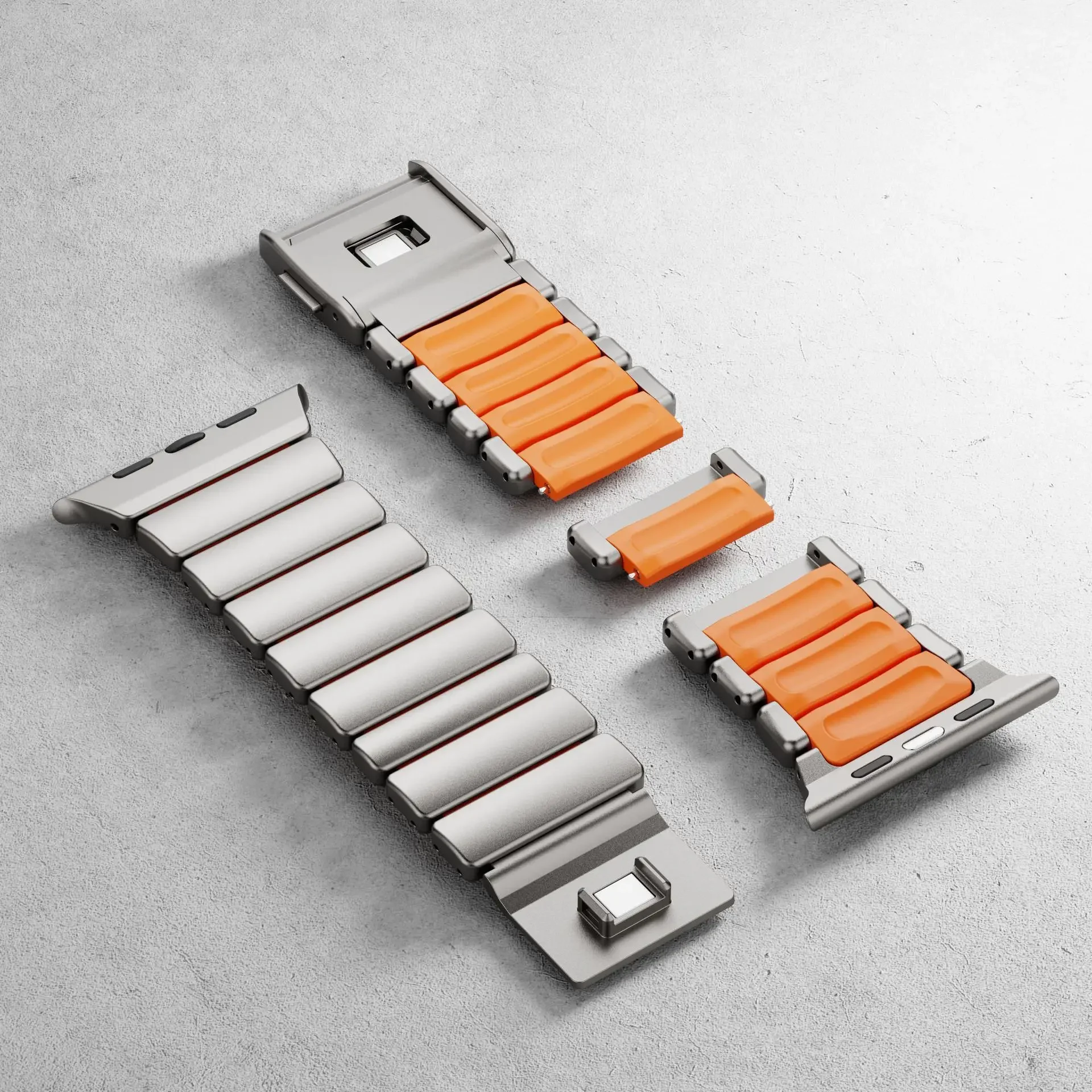 Men's Magnetic Sport Metal & Silicone Watch Strap