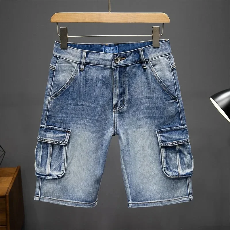 Summer jeans shorts denim shorts male loose large size