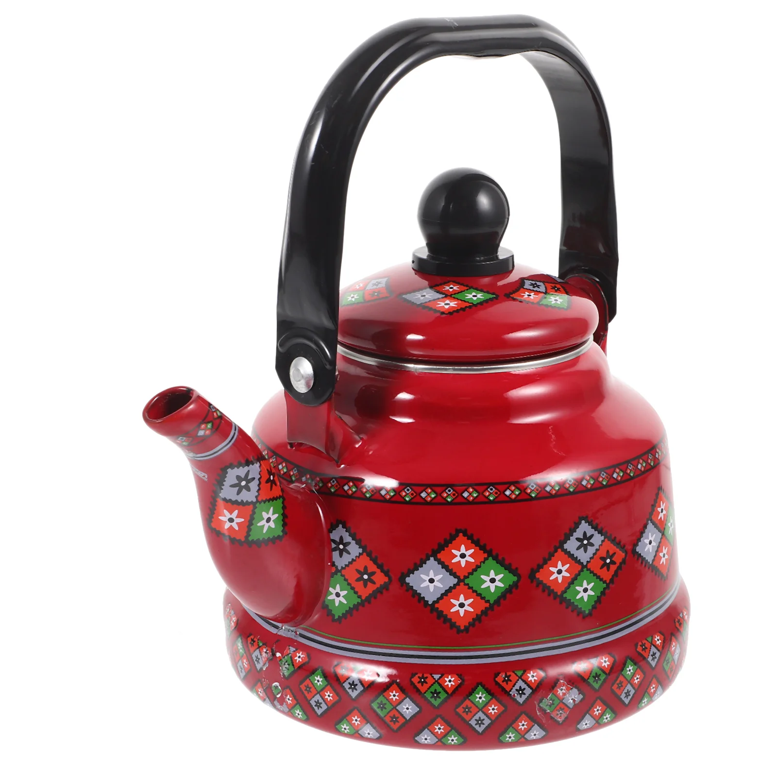 

Christmas Teapot Holiday Tea Kettle Enamel Tea Kettle Hot Water Kettle Boiling Teapot Handle Stovetop Small Retro Classic Design