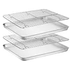 Stainless Steel Grid Cake Baking Stand Pastry Pizza Bread Cooling Rack Tray Non-stick Cookie Pies Food Shelf Kitchen Accessories 5