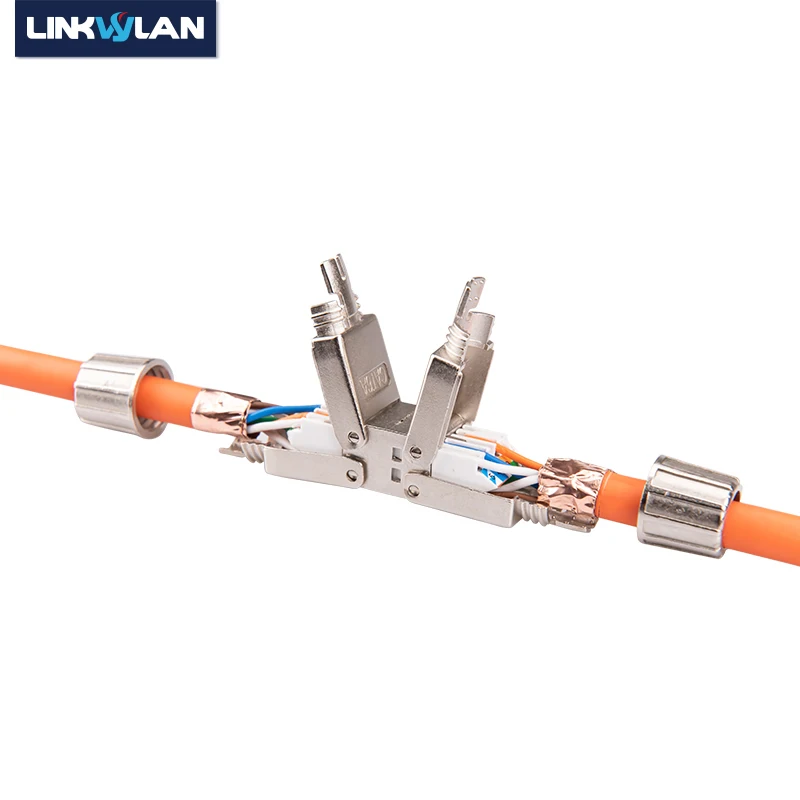 Linkwylan Cat6A Cat7 Cable Extender Junction Adapter Connection Box RJ45 Lan Cable Extension Connector Full Shielded Toolless ethernet network plug,ethernet cable connector,network cable connector