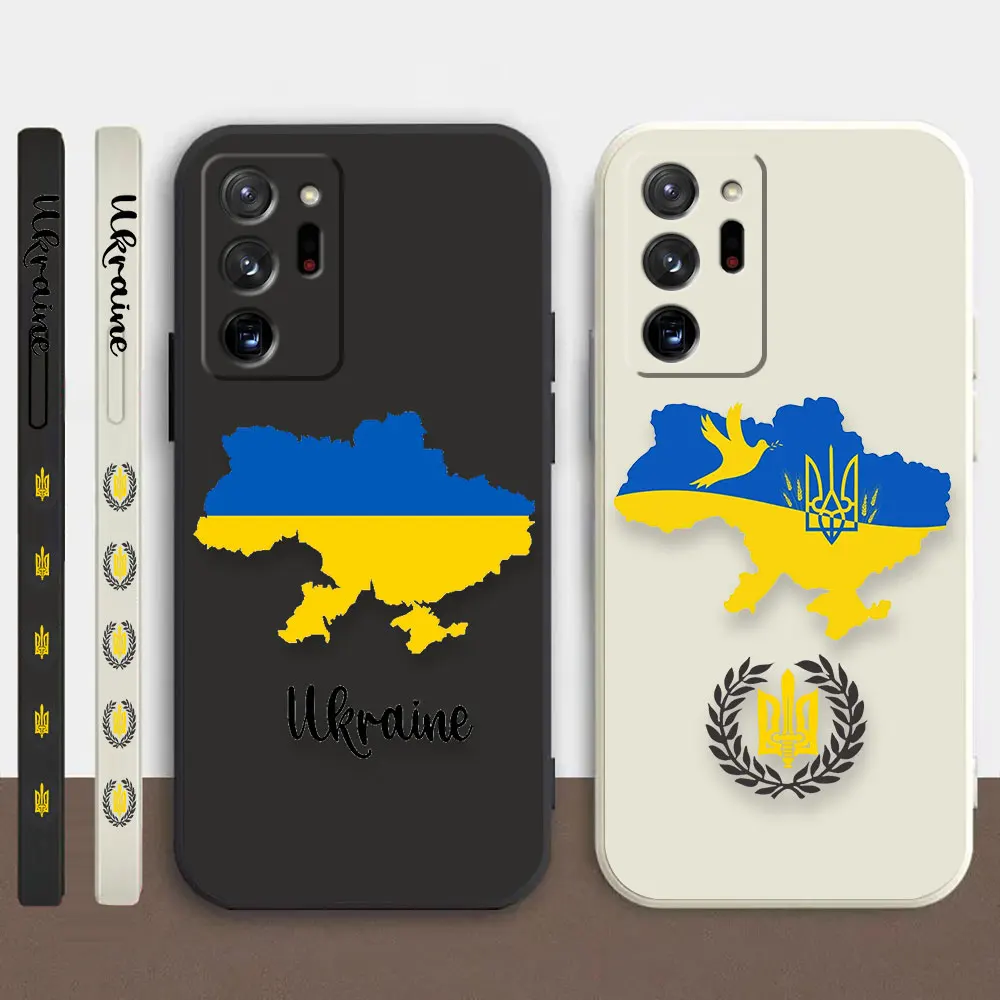 

Case For Samsung Galaxy A30 A20S A10S A14 Note 20 10 9 Pro Plus Lite Ultra 4G 5G Liquid silicone Case Flag Of Ukraine Insignia