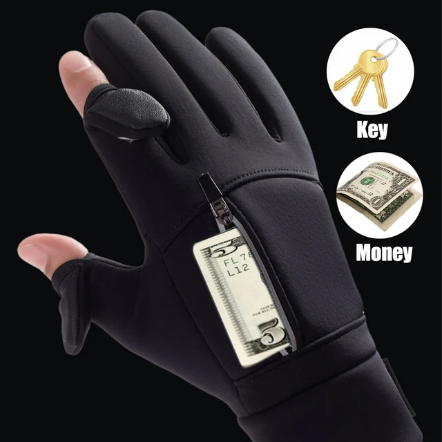 Winter Warm Touch Screen Gloves Outdoor Windproof Cold-proof Gloves Men Cycling Fishing Ski Gloves 2