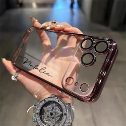 Personalized Candy Color Clear Soft Plating Phone Case - iPhone 12 Pro (Rose gold)