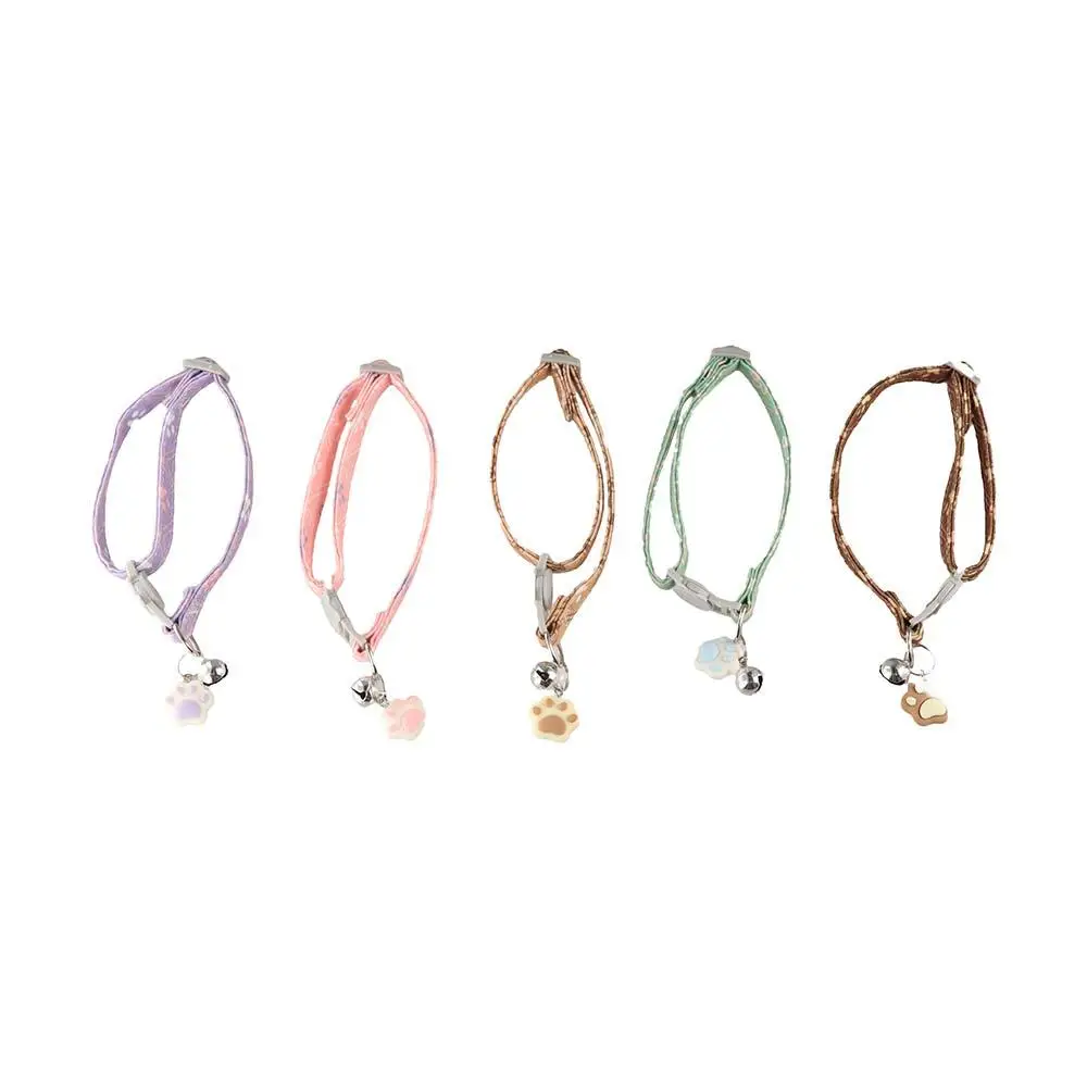 Pet Accessory Adjustable Cat Collar Safety Buckle Soft Fashionable Neck Straps Durable Exquisite Cat Pendant Necklace Cats