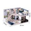 DIY Wooden Miniature Model Kit Girls Modern Loft Casa Doll Houses 3D Puzzle Dollhouse With Furniture LED Lights for Friends Gift 6