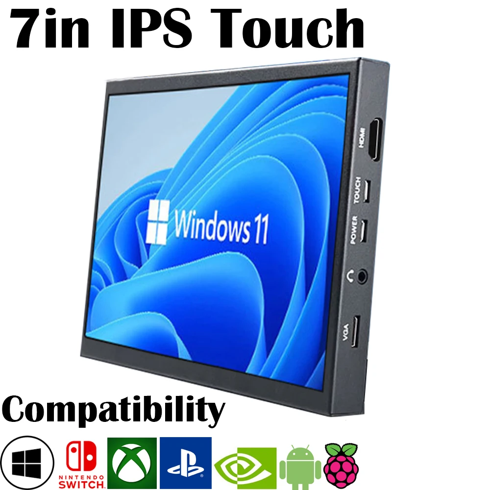 7 Inch IPS Touch Screen USB HD Connect LCD Display Portable Monitor for Raspberry Pi Orange Pi Windows PC