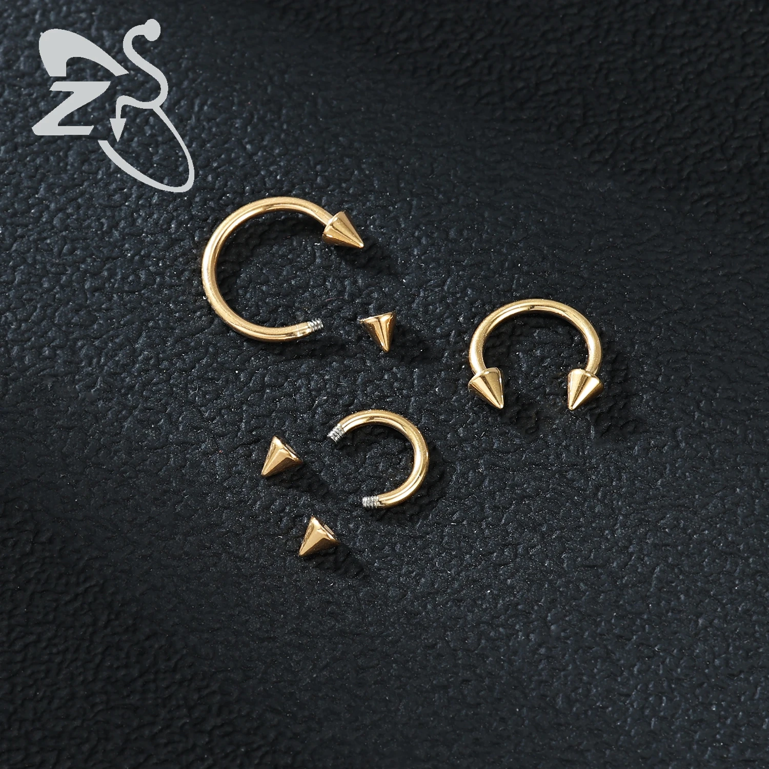 Hoop Earrings Piercing Jewelry Nose Rings Body Piercing Jewelry Body Jewelry Ear Piercing Jewelry Body Piercing Earrings Ear Studs Nose Studs ZS 1PC 16G Titanium Septum Clicker Spike Septum Ring Heart Hoop Horseshoe Nose Piercing Gold Color Helix Cartilage Piercings