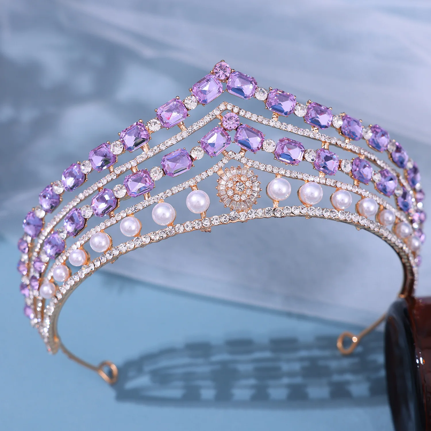 Bride Diamond Headwear Princess Dinner Pearl Crown Hair Accessories Hairpin Wedding Dress Crown Photo Accessories