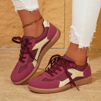 Women's Sneakers 2025 New Leather Ladies Moral Training Shoes Casual Spring Flat Shoes for Women