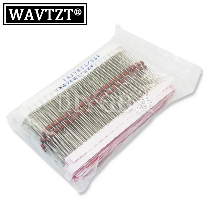 다이오드 키트 600 개/세트, 1W 제너 전압 조정기, 30 개 * 20 개, 3V-47V, 39V, 30V, 27V, 24V, 22V, 20V, 18V, 16V, 13V, 12V, 10V 제너 다이오드